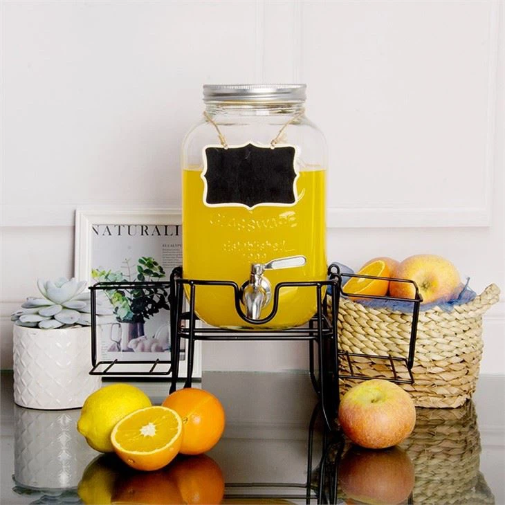 Glass Drink Dispenser With Leakproof Spigot