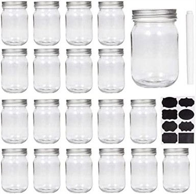 Mason Jars glasskrukker med lokk 12 Oz