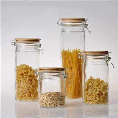 Store oppbevaringskrukker med lokk