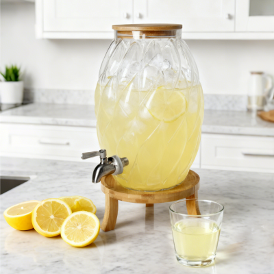 Oval glassdispenser med stor-kapasitet