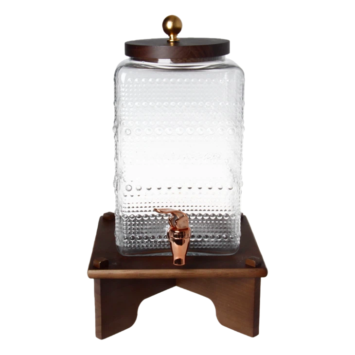 Square Glass Dispenser With Wood Accents suppliers